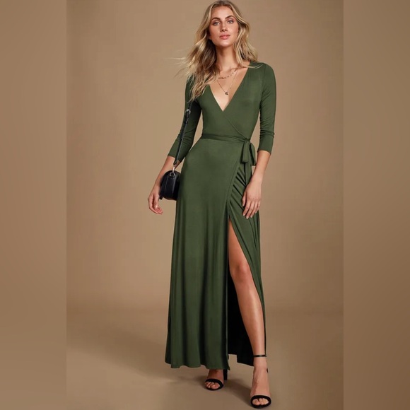 Lulus Black Wrap Maxi Dress - Picture 2 of 8